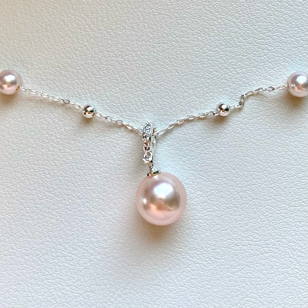 Sterling Silver Pink Pearl Pendant Necklace